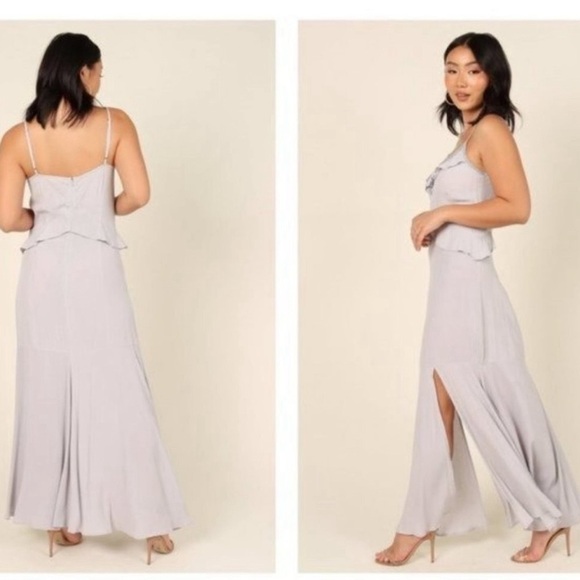 NWT Lovestitch X Petal & Pup | NEW Tanya Beaded Maxi Dress in Grey Size L - Picture 10 of 16